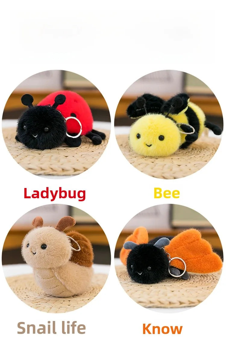 🕷️🐛🐝 Cute Insect Plush Keychain Collection 🐝🐛🕷️