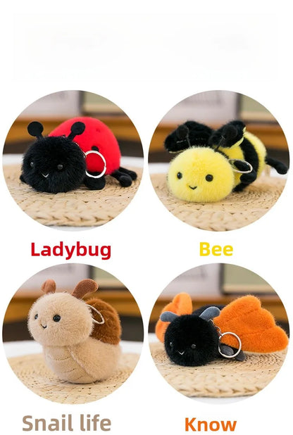 🕷️🐛🐝 Cute Insect Plush Keychain Collection 🐝🐛🕷️