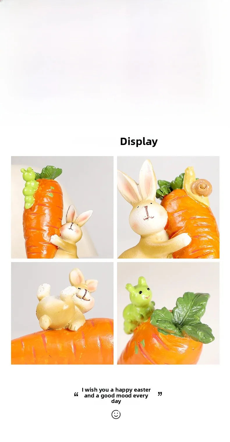 🥕🐰 3pc Cute Resin Easter Rabbit Ornament 🐰🥕