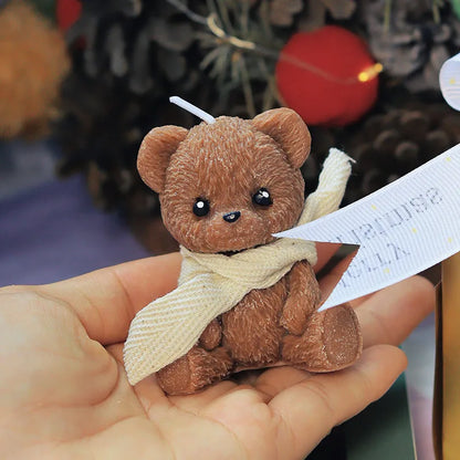🐻🕯️ 2pc Pear & Freesia Scented 3D Teddy Candle Set 🕯️🐻