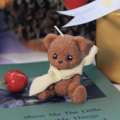🐻🕯️ 2pc Pear & Freesia Scented 3D Teddy Candle Set 🕯️🐻