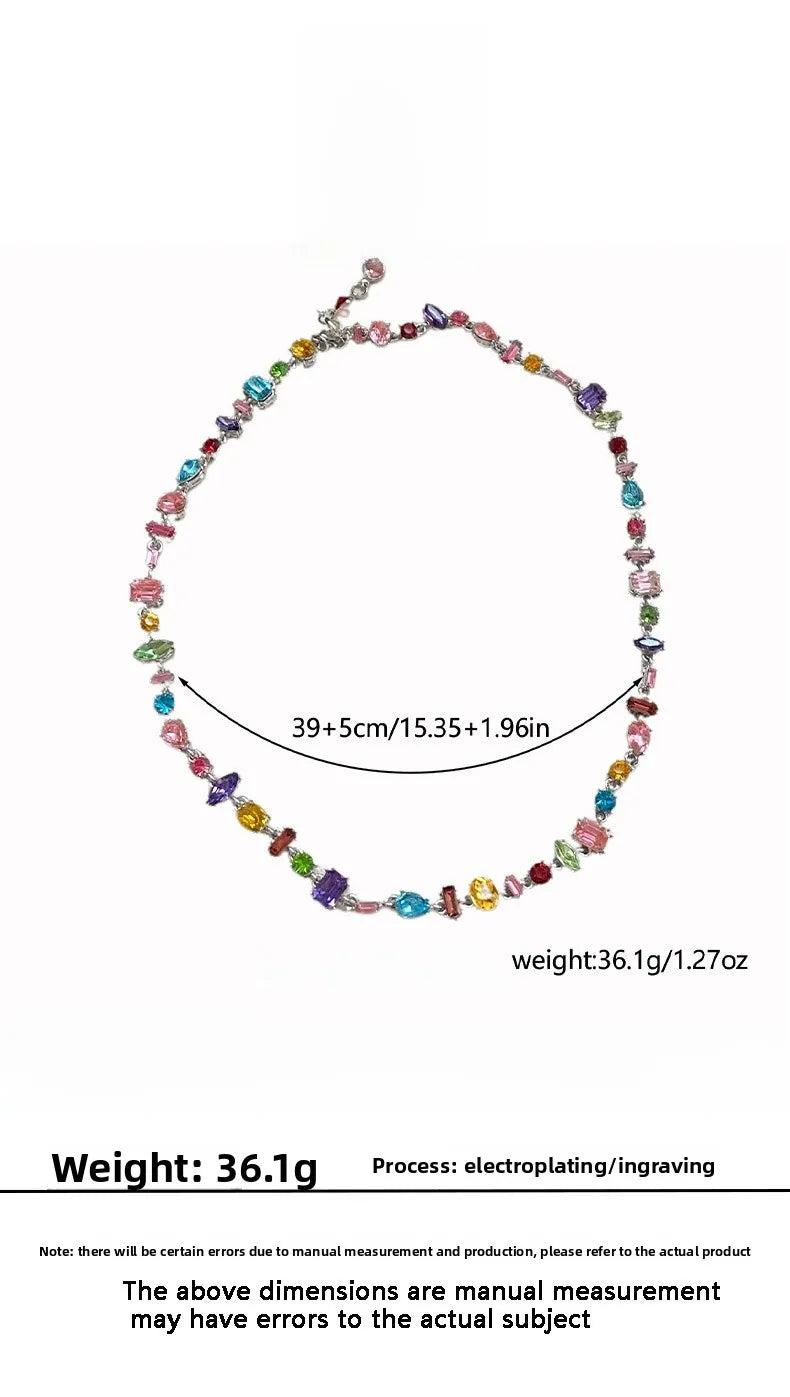🌈 Crystal Candy Rhinestone Bracelet & Necklace Set 🌈