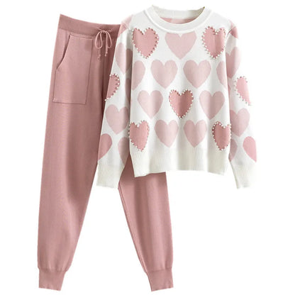 💙💗 Daily Women’s Preppy Heart Co-Ord Set 💗💙