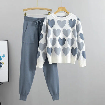 💙💗 Daily Women’s Preppy Heart Co-Ord Set 💗💙