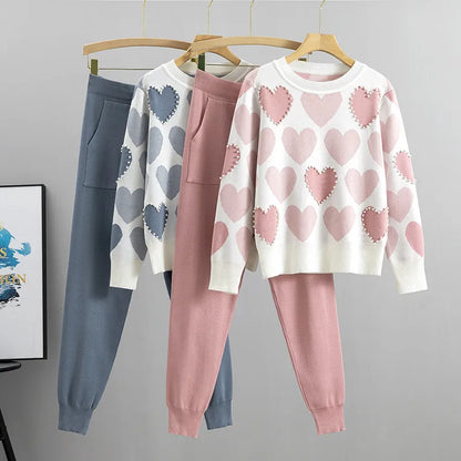 💙💗 Daily Women’s Preppy Heart Co-Ord Set 💗💙