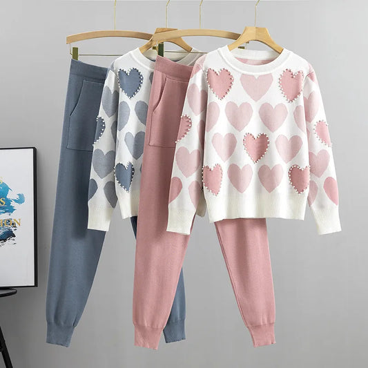 💙💗 Daily Women’s Preppy Heart Co-Ord Set 💗💙