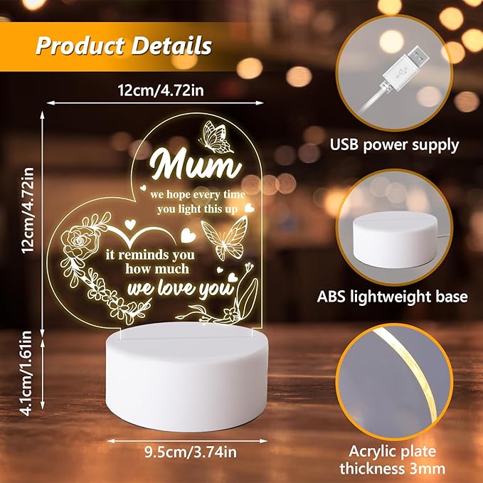 ✨ Acrylic LED Night Light – Perfect Mum Gift ✨