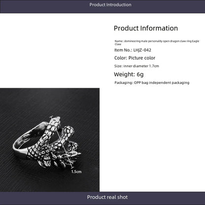 🐲 Adjustable Dragon Claw Ring 🐲