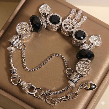 Black Dreamcatcher Charm Bracelet