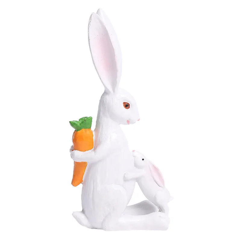 🐰 2pc Easter Rabbit Resin Ornament Mother & Baby Set 🐰