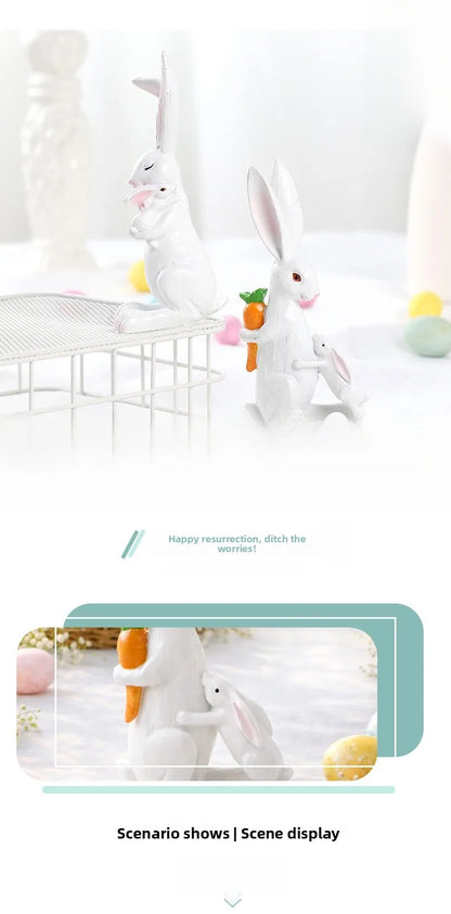 🐰 2pc Rabbit Resin Ornament Mother & Baby Set 🐰