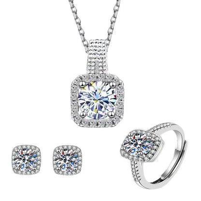 💎 Exquisite Silver Diamante Jewellery Set 💎