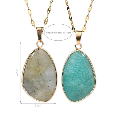 ✨ Elegant Natural Stone Pendant Necklace ✨