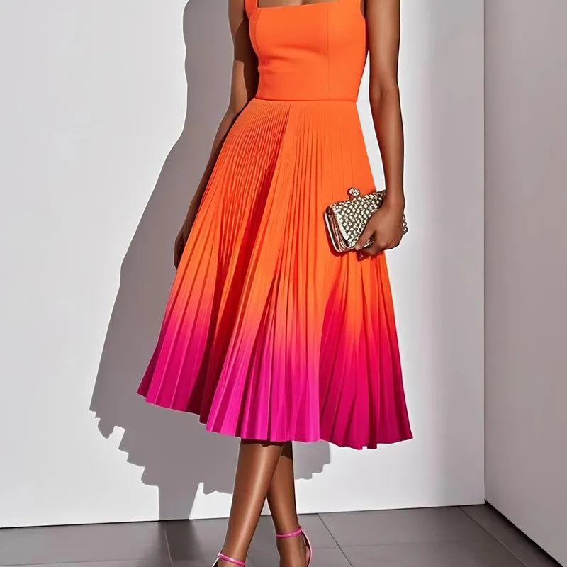 👗 Elegant Ombre Sleeveless Midi Dress 👗