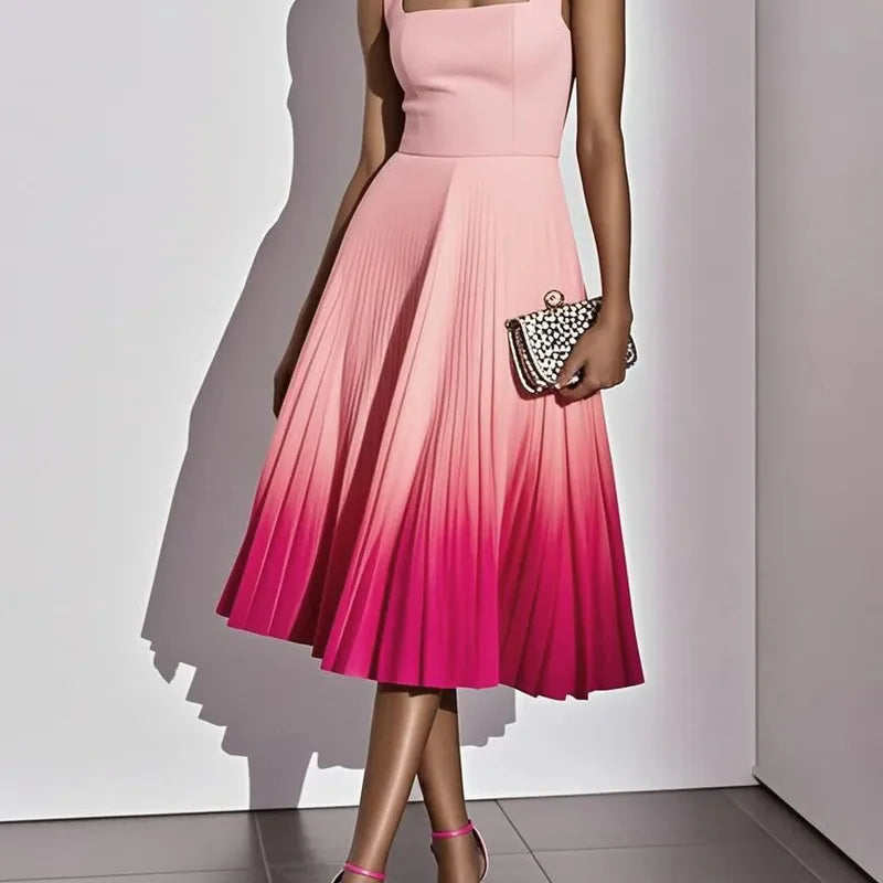 👗 Elegant Ombre Sleeveless Midi Dress 👗
