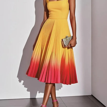 👗 Elegant Ombre Sleeveless Midi Dress 👗
