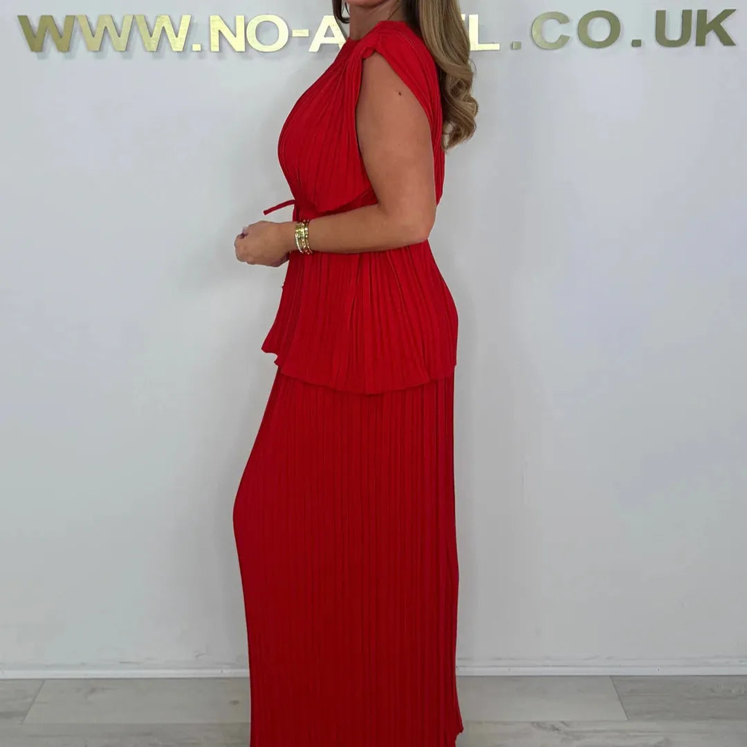2pc Elegant Pure Colour Sleeveless Sets