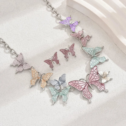 🦋 Pastel Butterfly Necklace & Earrings Set 🦋