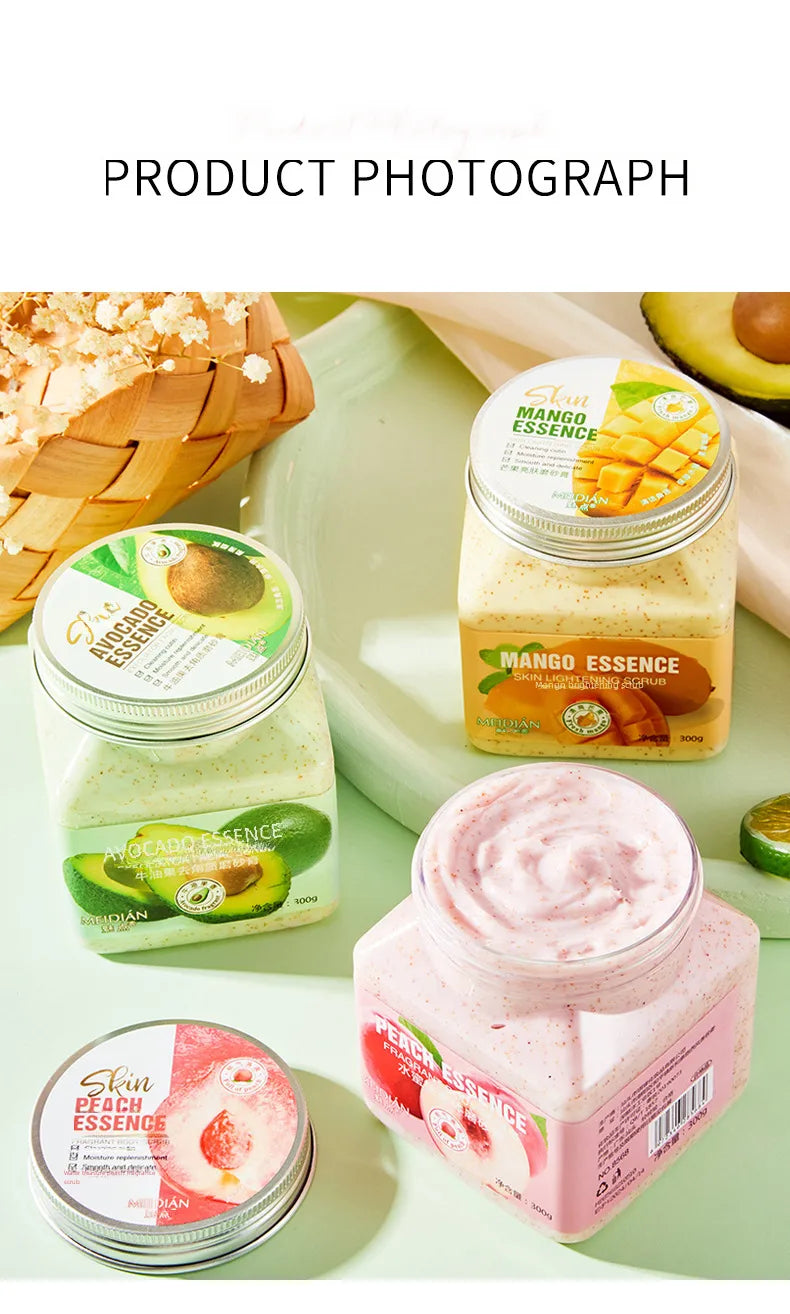 🍑🥑🥭 3pc Fruit Body Scrub Bundle 🥭🥑🍑