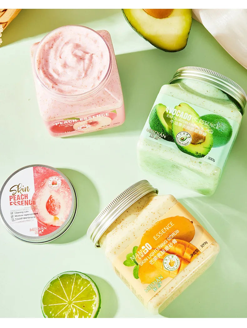 🍑🥑🥭 3pc Fruit Body Scrub Bundle 🥭🥑🍑