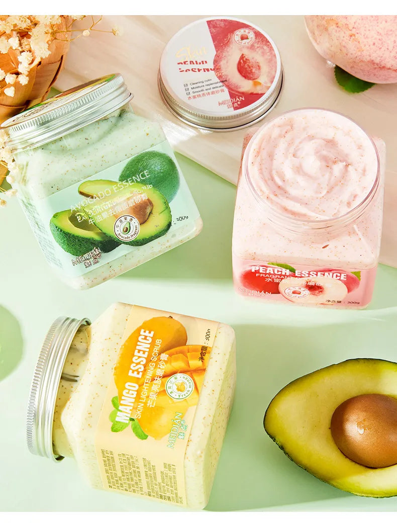 🍑🥑🥭 3pc Fruit Body Scrub Bundle 🥭🥑🍑
