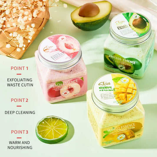 🍑🥑🥭 3pc Fruit Body Scrub Bundle 🥭🥑🍑