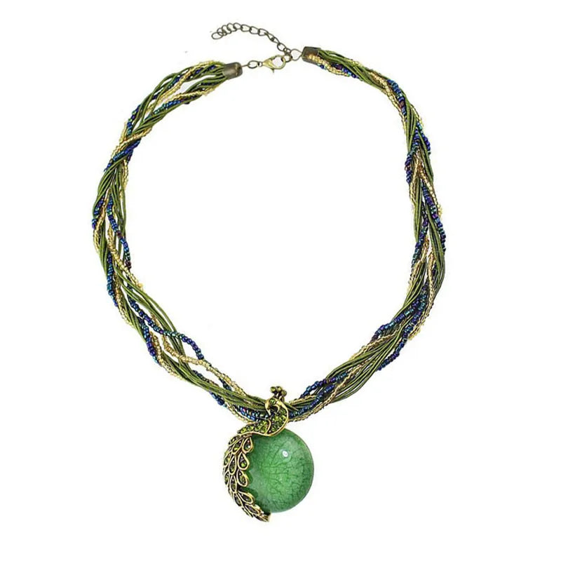 🦚 Bohemian Peacock Ethnic Style Beaded Necklaces 🦚