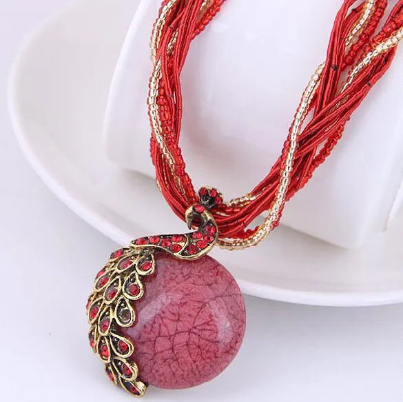 🦚 Bohemian Peacock Ethnic Style Beaded Necklaces 🦚