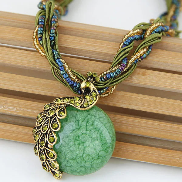 🦚 Bohemian Peacock Ethnic Style Beaded Necklaces 🦚