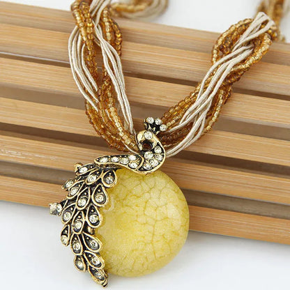 🦚 Bohemian Peacock Ethnic Style Beaded Necklaces 🦚