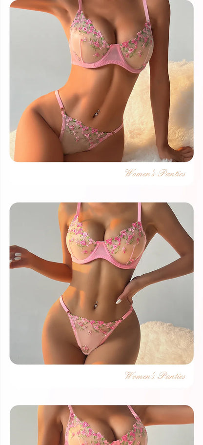 🌸 Pink Floral Embroidery Set 🌸