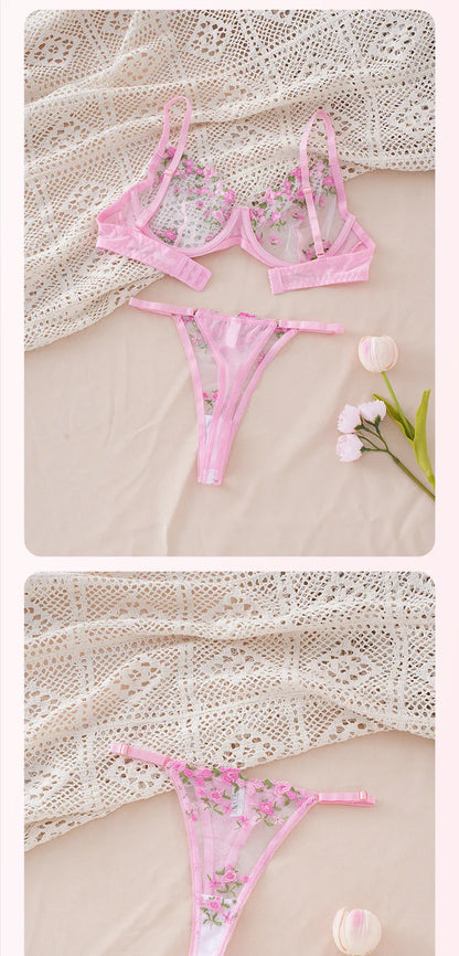 🌸 Pink Floral Embroidery Set 🌸