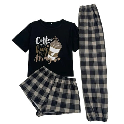 ☕ Three-Piece Set – Coffee Is A Hug In A Mug Sleepwear! ☕