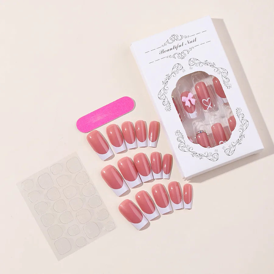 🎀 Pink Bow False Nails 🎀