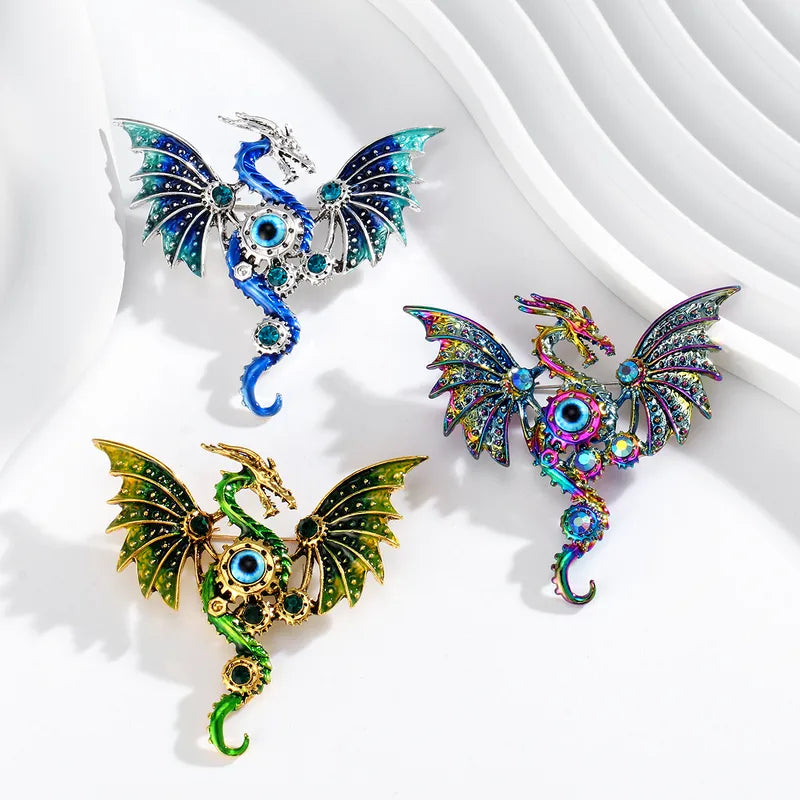 🐉⚙️ Clockwork Dragon Brooches ⚙️🐉