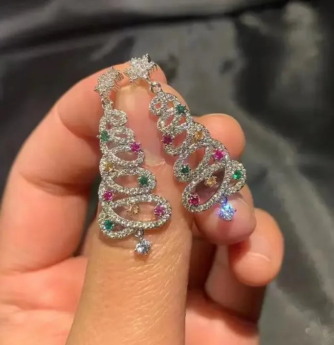 ✨🎄 Diamante Christmas Tree Earrings 🎄✨
