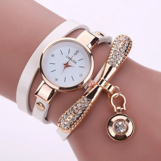 ⌚ Stainless Steel Pleather Alloy Women's Watches - White ⌚