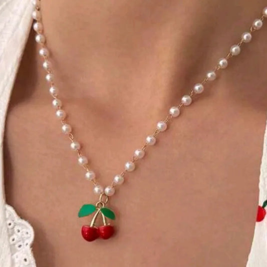 🍒 Cherry Pearl Necklace 🍒