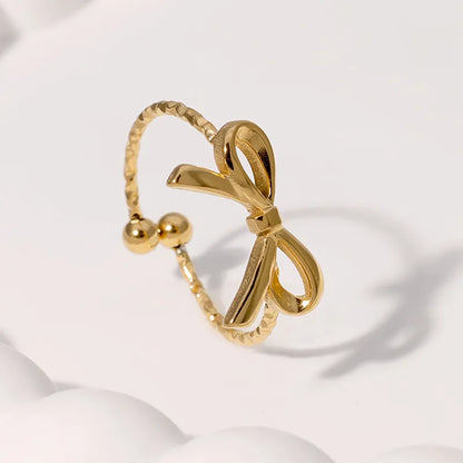 🎀✨ 3pc Gold Bow Adjustable Rings Set ✨🎀