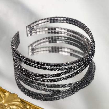 ✨ Multi-Layered Diamante Bracelet – Silver or Black ✨
