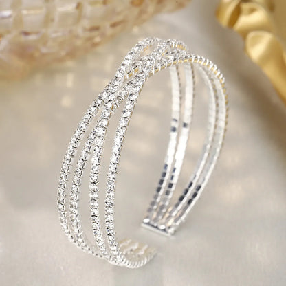 ✨ Multi-Layered Diamante Bracelet – Silver or Black ✨