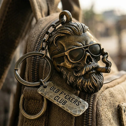 💀🔑 “Old F*ckers Club” Skull Keyring 🔑 💀