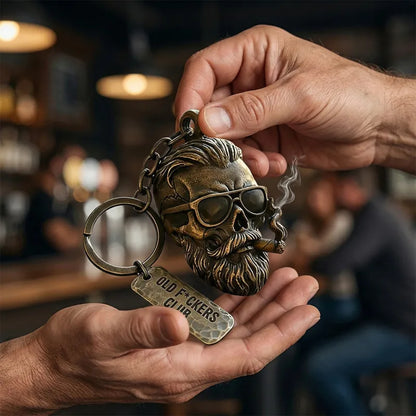 💀🔑 “Old F*ckers Club” Skull Keyring 🔑 💀