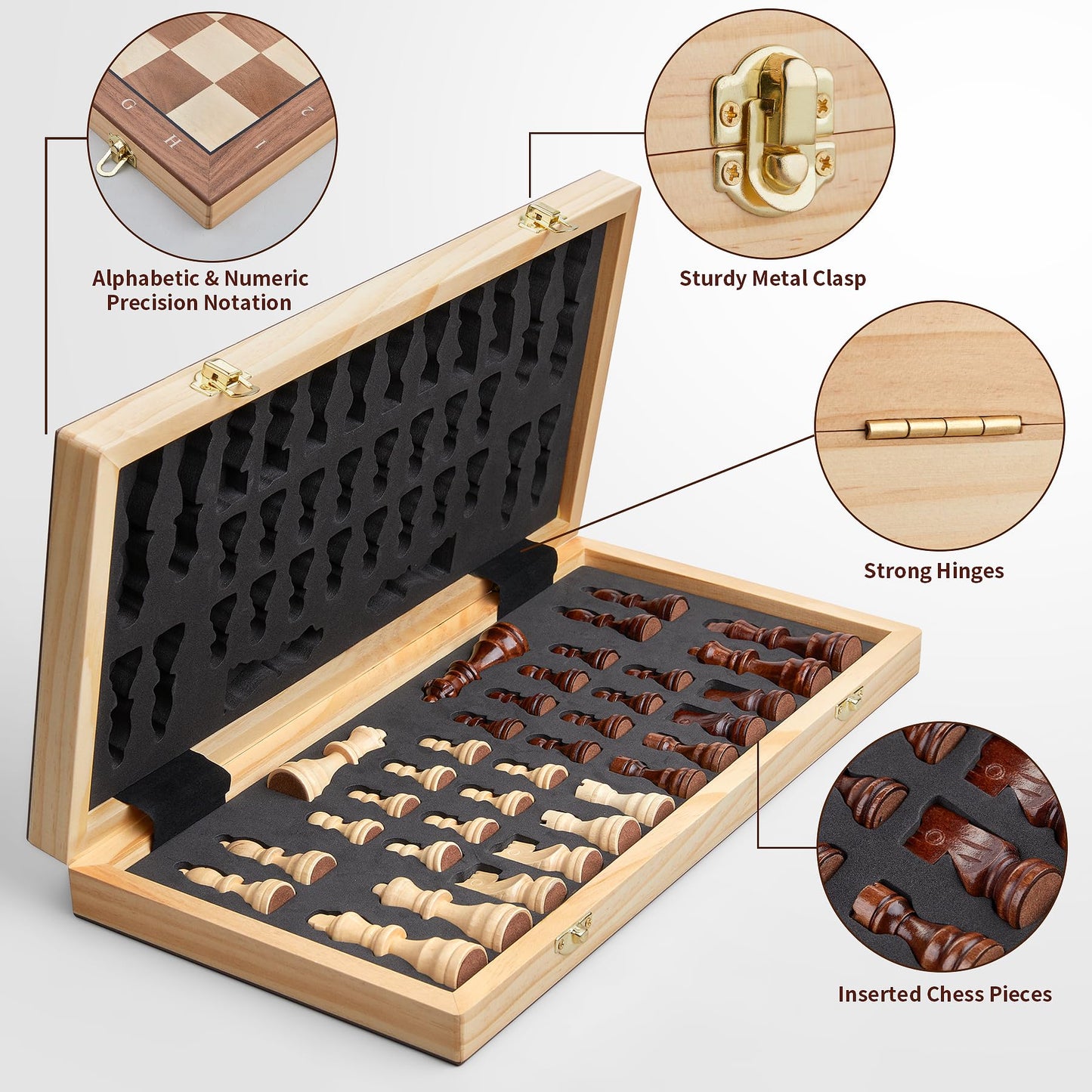 15" Wooden Chess Set