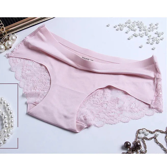 🩲 6pc Flower Lace Seamless Breathable Mid Waist Knickers 🩲