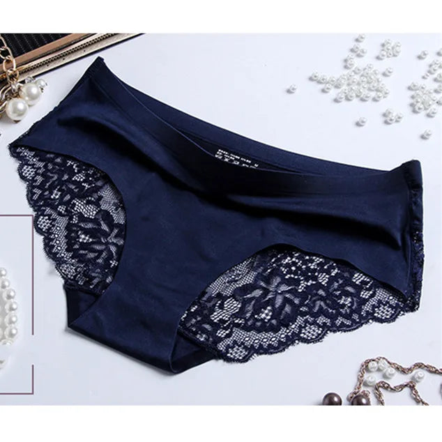🩲 6pc Flower Lace Seamless Breathable Mid Waist Knickers 🩲