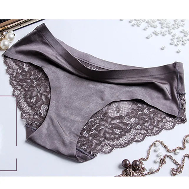 🩲 6pc Flower Lace Seamless Breathable Mid Waist Knickers 🩲