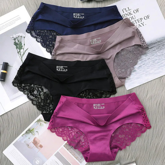 🩲 6pc Flower Lace Seamless Breathable Mid Waist Knickers 🩲