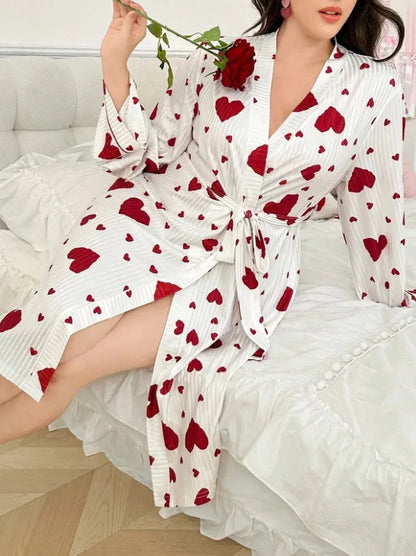💖 Silk Thin Heart Dressing Gown 💖