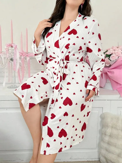 💖 Silk Thin Heart Dressing Gown 💖